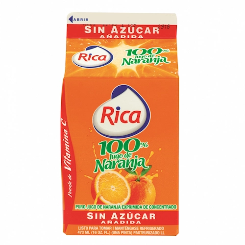 Rica Jugo 100% S/Azúcar 15 OZ