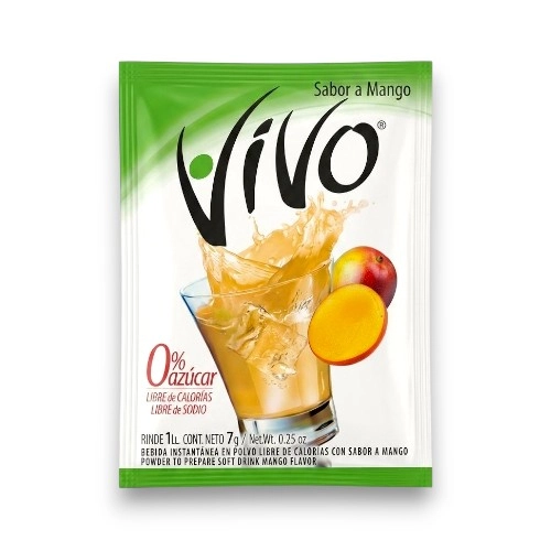 Vivo en Polvo 0% Azucar Sabor a Mango 7 Gr