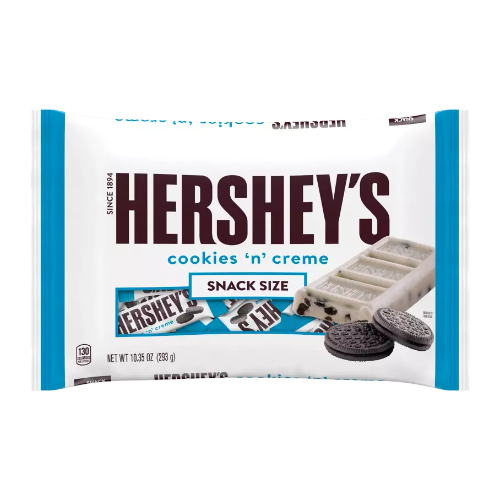 Hershey's Cookie And Creme Snack Size 10.35 Oz