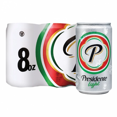 Presidente Cerveza Light 6 Pack 8 OZ