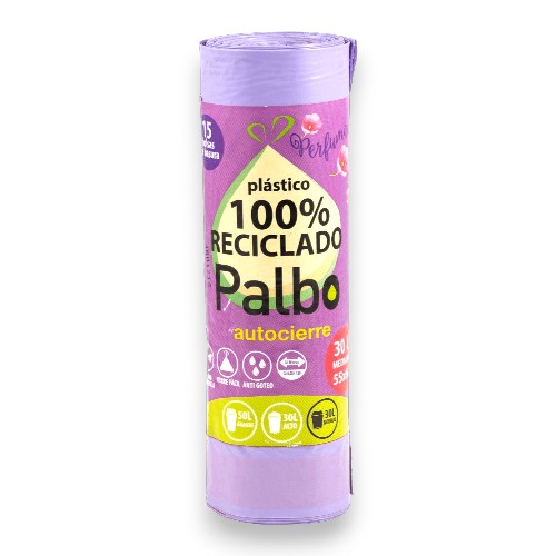 Palbo B. Basura 30Lt Morada Perfumada 15/1