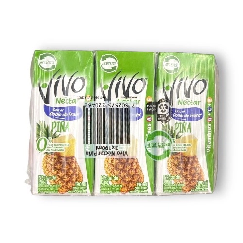 Vivo Nectar Piña 190 Ml 3/1