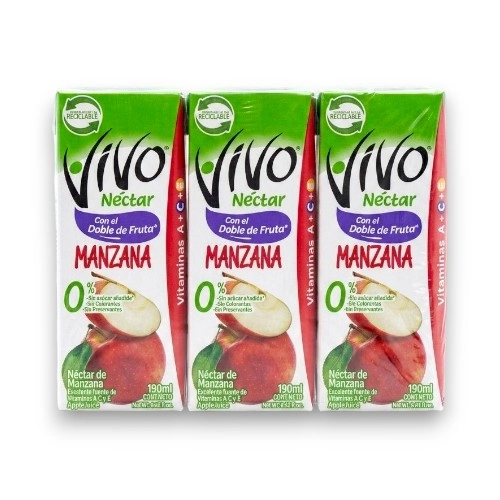 Vivo Nectar Manzana 190 Ml 3/1