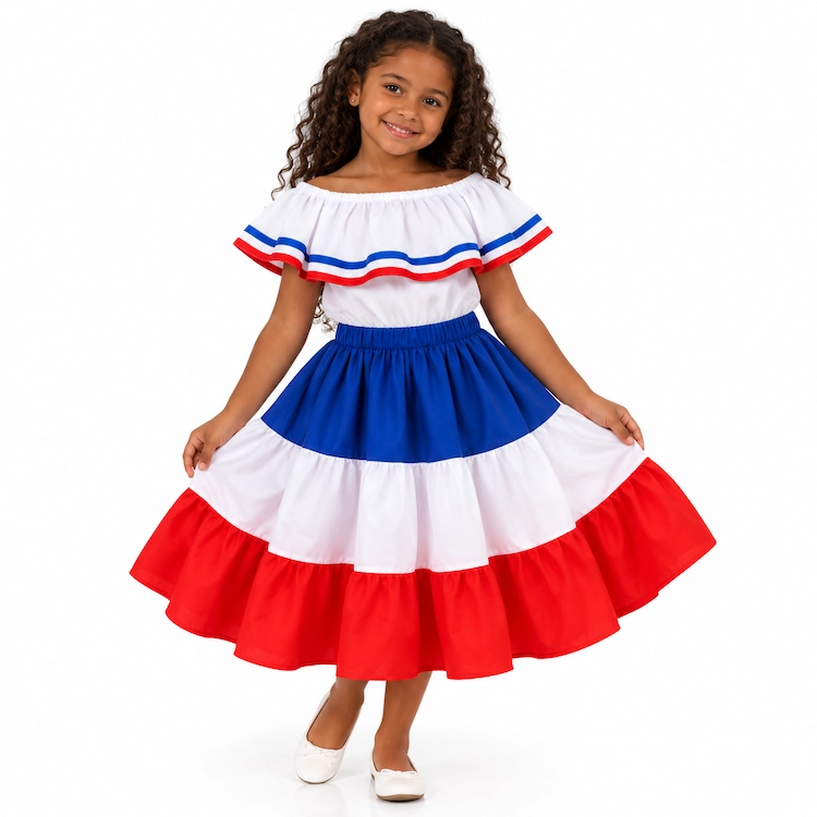 Traje Tipico Dominicano Niña 2-8