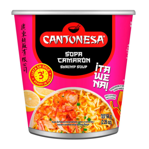 Sopa Cantonesa Camaron Vaso 64 Gr