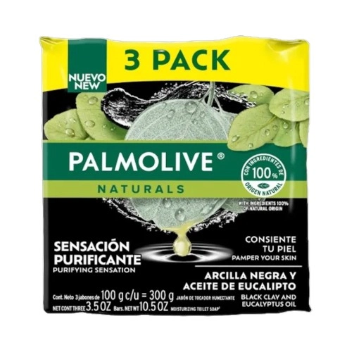 Palmolive Arcilla y Aceite De Eucalipto 3 Pack 100 Gr