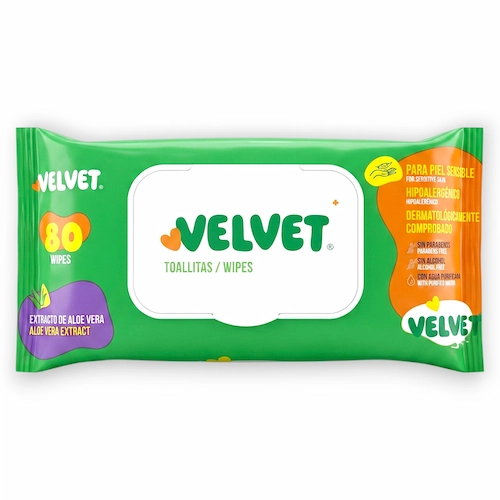 Velvet Wipes Aloe Vera 80 UN