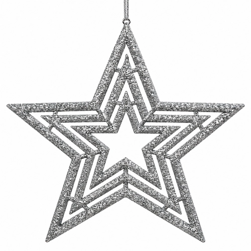 Adorno Navideno Estrella Plateada