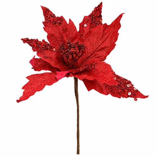 Adorno De Navidad Flor Roja 2506A