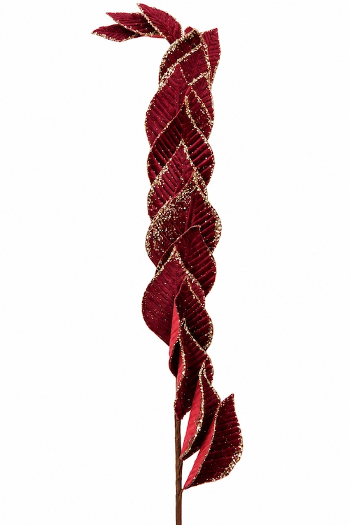 Adorno De Navidad Hoja Roja C/Brillo 2671A